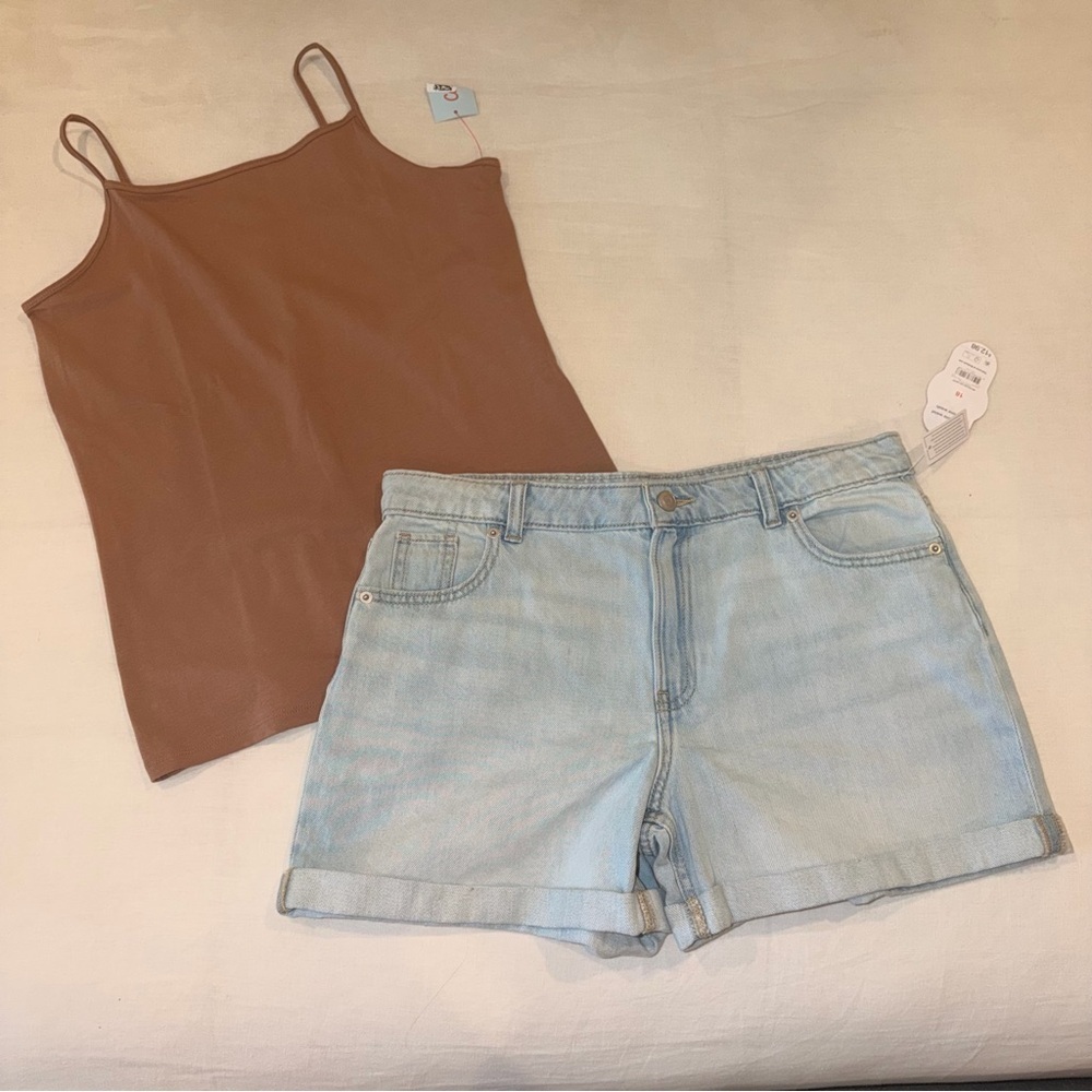 Wonder Nation Light Wash Cuffed Denim Shorts NWT Girls Size 18